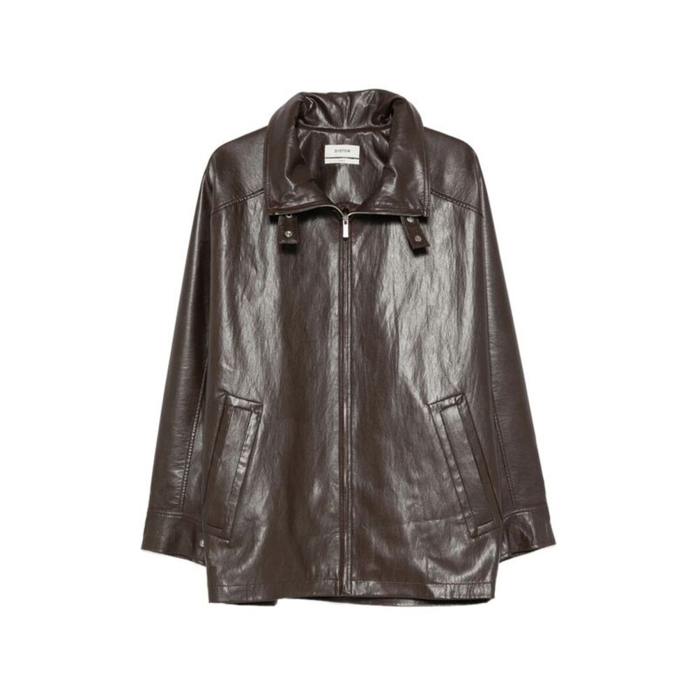 System Brown Jackets - Biker Jackets Women